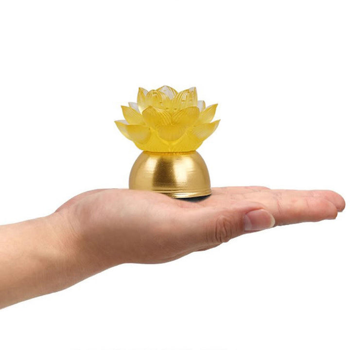 Buddha Stones Décoration intérieure Lotus Liuli en verre et cuivre pour un nouveau départ - image 11