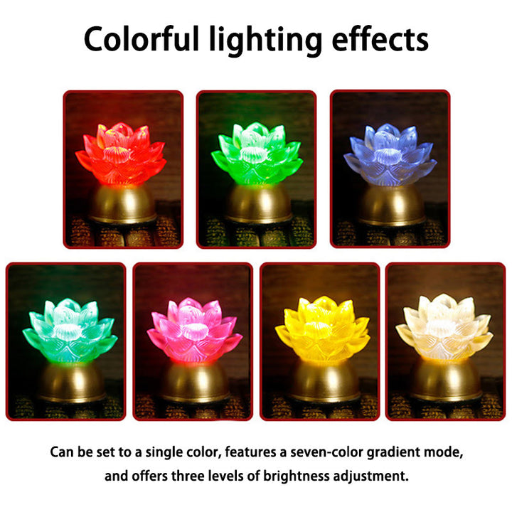 Buddha Stones Décoration intérieure Lotus Liuli en verre et cuivre pour un nouveau départ - image 29