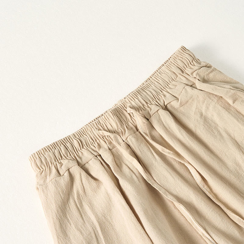 Pantalon large à rayures bohèmes unies Buddha Stones pour femme, avec poches - image 6