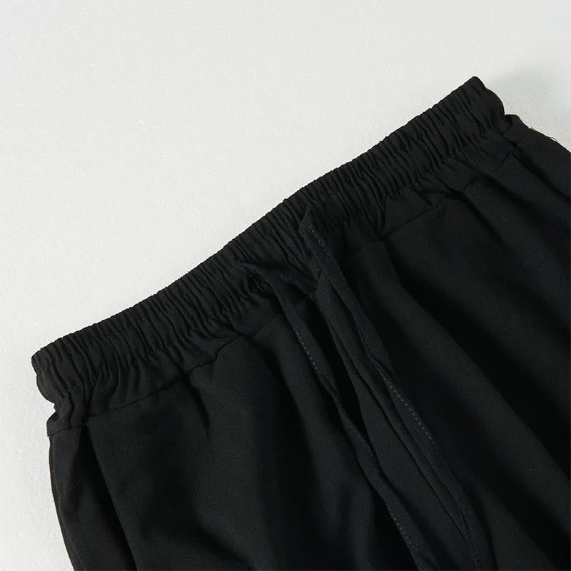 Pantalon large à rayures bohèmes unies Buddha Stones pour femme, avec poches - image 11