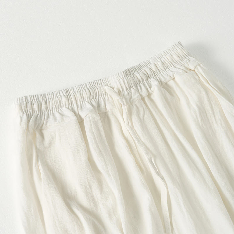 Pantalon large à rayures bohèmes unies Buddha Stones pour femme, avec poches - image 16