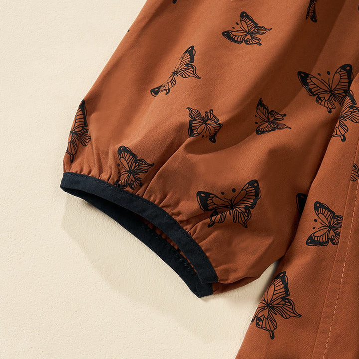 Buddha Stones Chemise à manches longues en polyester à col en V et motif papillon pour femme - image 3