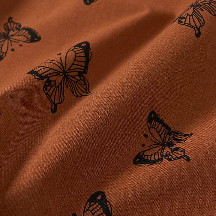 Buddha Stones Chemise à manches longues en polyester à col en V et motif papillon pour femme - image 1