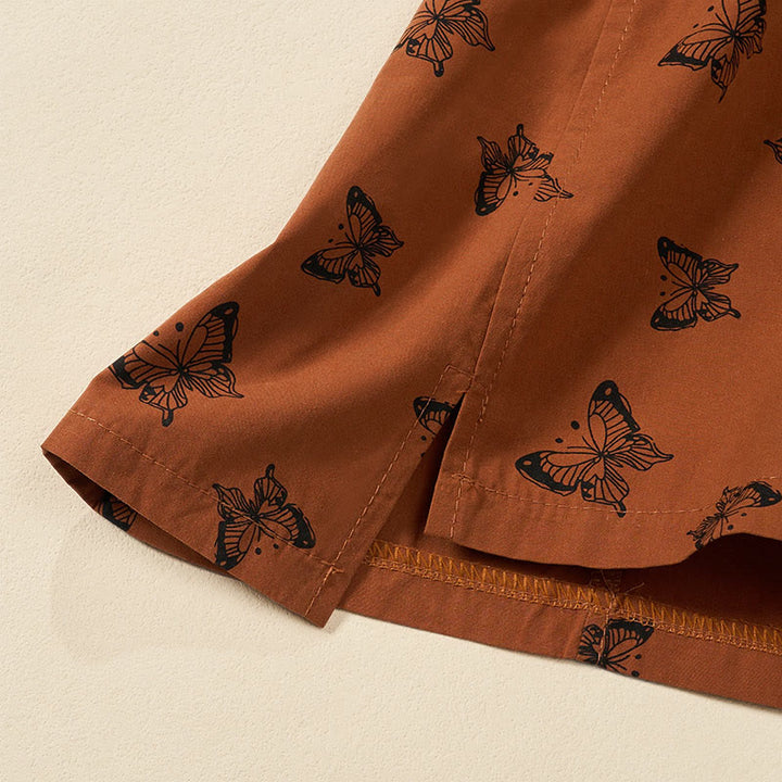 Buddha Stones Chemise à manches longues en polyester à col en V et motif papillon pour femme - image 2