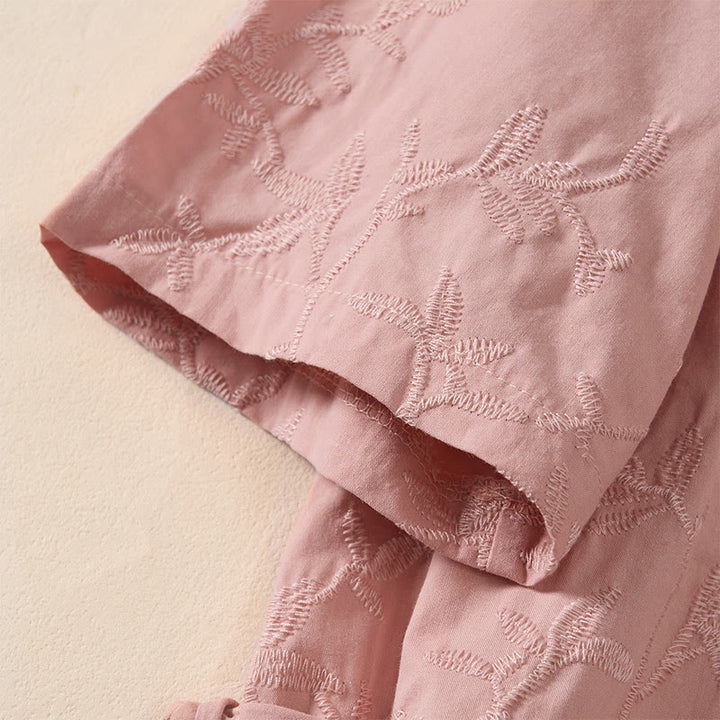 Buddha Stones Chemise en coton à manches longues et col en V pour femme, motif feuilles, idéale pour le printemps - image 6