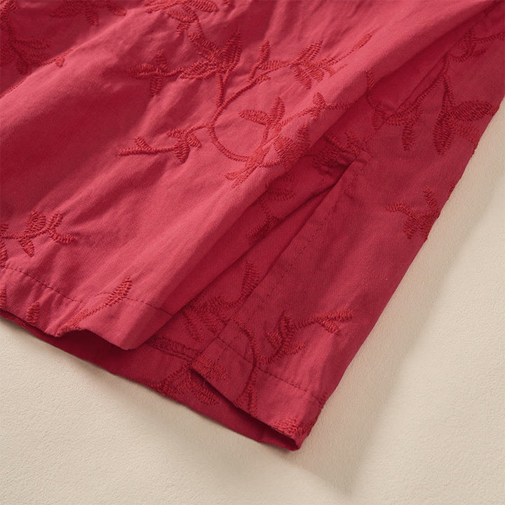 Buddha Stones Chemise en coton à manches longues et col en V pour femme, motif feuilles, idéale pour le printemps - image 22