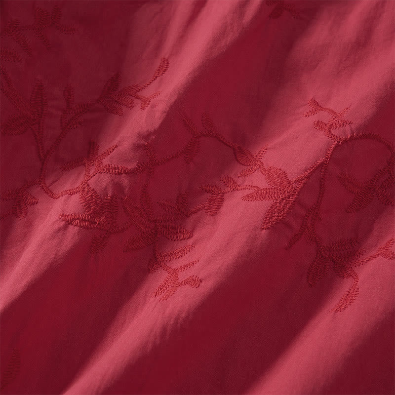 Buddha Stones Chemise en coton à manches longues et col en V pour femme, motif feuilles, idéale pour le printemps - image 21