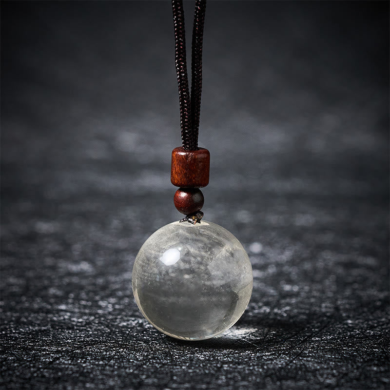 Buddha Stones Collier pendentif de protection en cristal blanc, cristal rose, œil de tigre et quartz fumé - Cristal blanc - image 1
