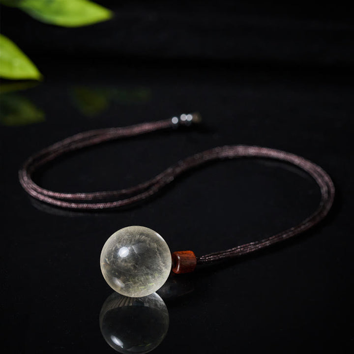 Buddha Stones Collier pendentif de protection en cristal blanc, cristal rose, œil de tigre et quartz fumé - image 3