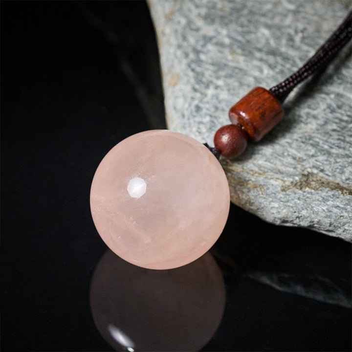 Buddha Stones Collier pendentif de protection en cristal blanc, cristal rose, œil de tigre et quartz fumé - image 6