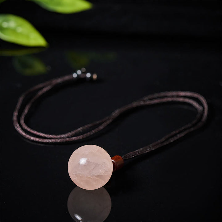 Buddha Stones Collier pendentif de protection en cristal blanc, cristal rose, œil de tigre et quartz fumé - image 7