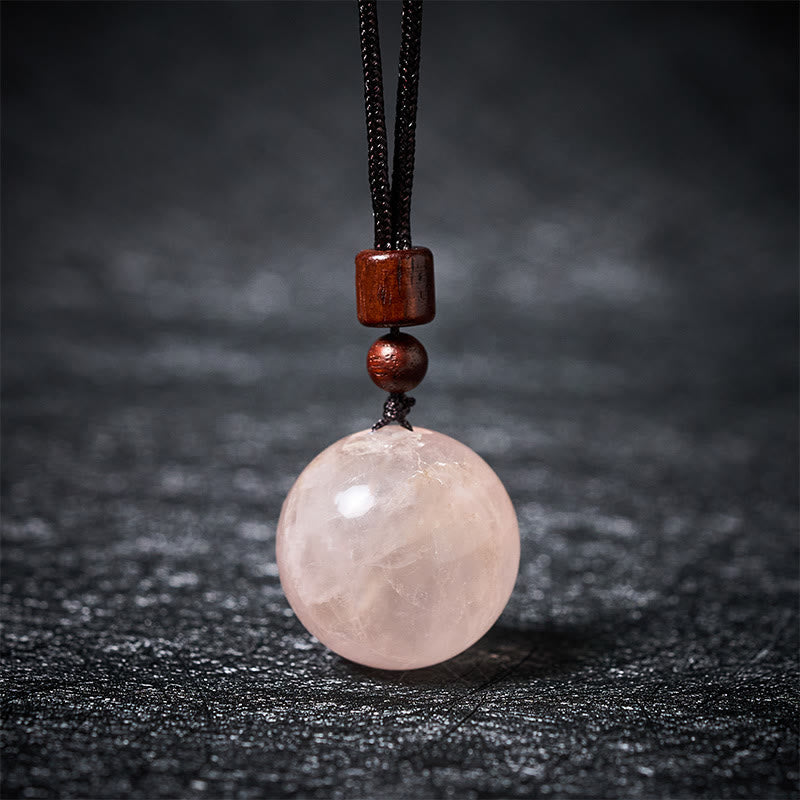Buddha Stones Collier pendentif de protection en cristal blanc, cristal rose, œil de tigre et quartz fumé - Cristal rose - image 5