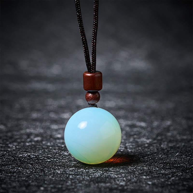 Buddha Stones Collier pendentif de protection en cristal blanc, cristal rose, œil de tigre et quartz fumé - Opale - image 9