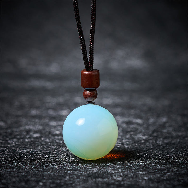 Buddha Stones Collier pendentif de protection en cristal blanc, cristal rose, œil de tigre et quartz fumé - Opale - image 9