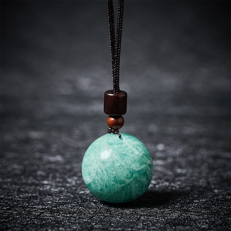 Buddha Stones Collier pendentif de protection en cristal blanc, cristal rose, œil de tigre et quartz fumé - Amazonite - image 17