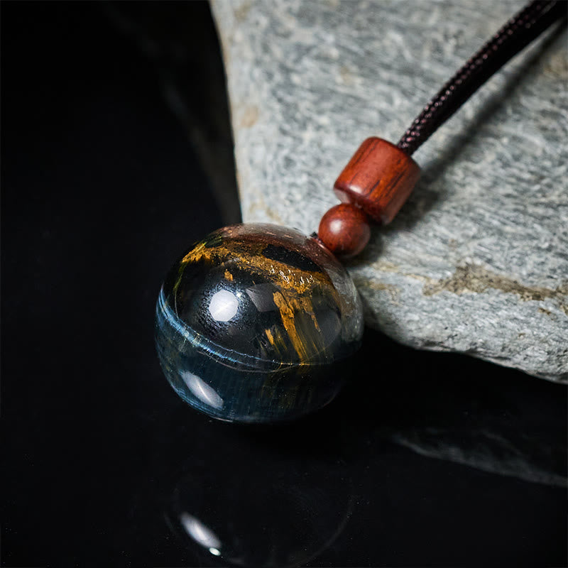 Buddha Stones Collier pendentif de protection en cristal blanc, cristal rose, œil de tigre et quartz fumé - image 26