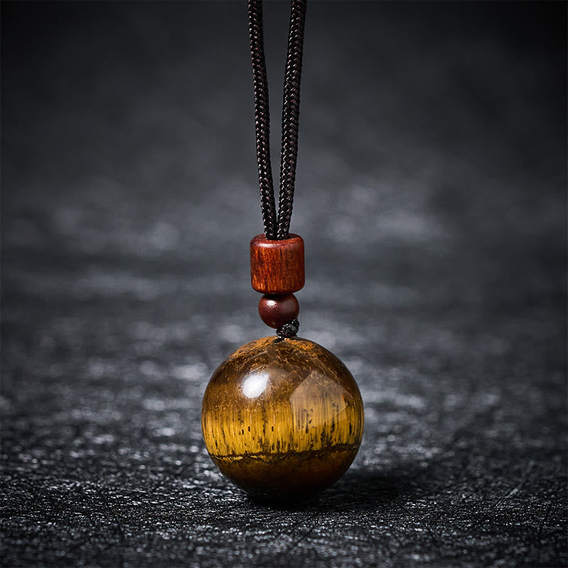 Buddha Stones Collier pendentif de protection en cristal blanc, cristal rose, œil de tigre et quartz fumé - Œil de tigre jaune - image 21