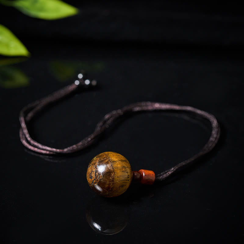 Buddha Stones Collier pendentif de protection en cristal blanc, cristal rose, œil de tigre et quartz fumé - image 23