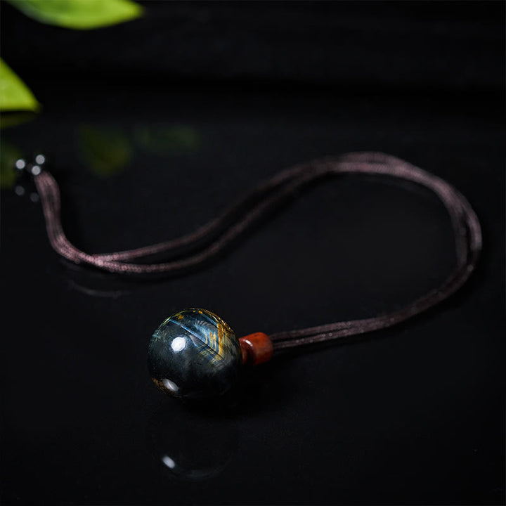 Buddha Stones Collier pendentif de protection en cristal blanc, cristal rose, œil de tigre et quartz fumé - image 27