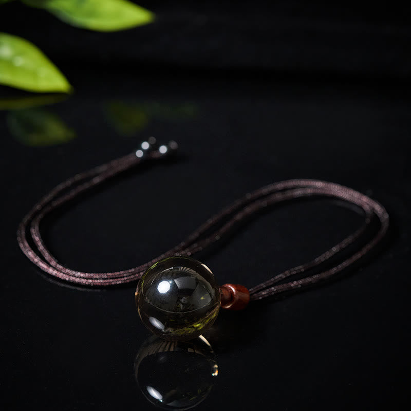 Buddha Stones Collier pendentif de protection en cristal blanc, cristal rose, œil de tigre et quartz fumé - image 35