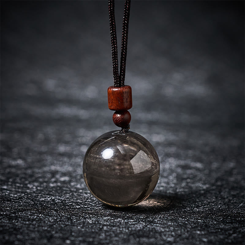 Buddha Stones Collier pendentif de protection en cristal blanc, cristal rose, œil de tigre et quartz fumé - Quartz fumé - image 33