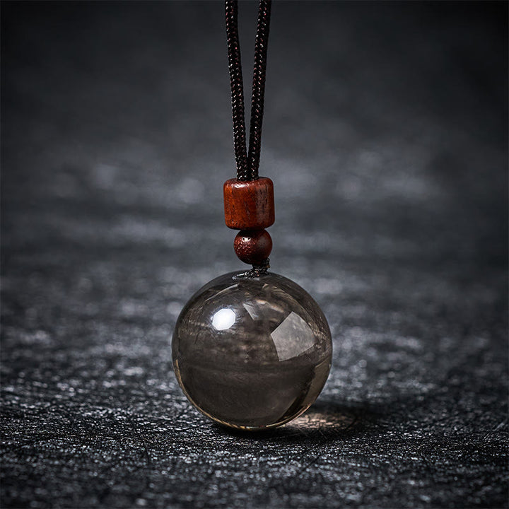 Buddha Stones Collier pendentif de protection en cristal blanc, cristal rose, œil de tigre et quartz fumé - Quartz fumé - image 33