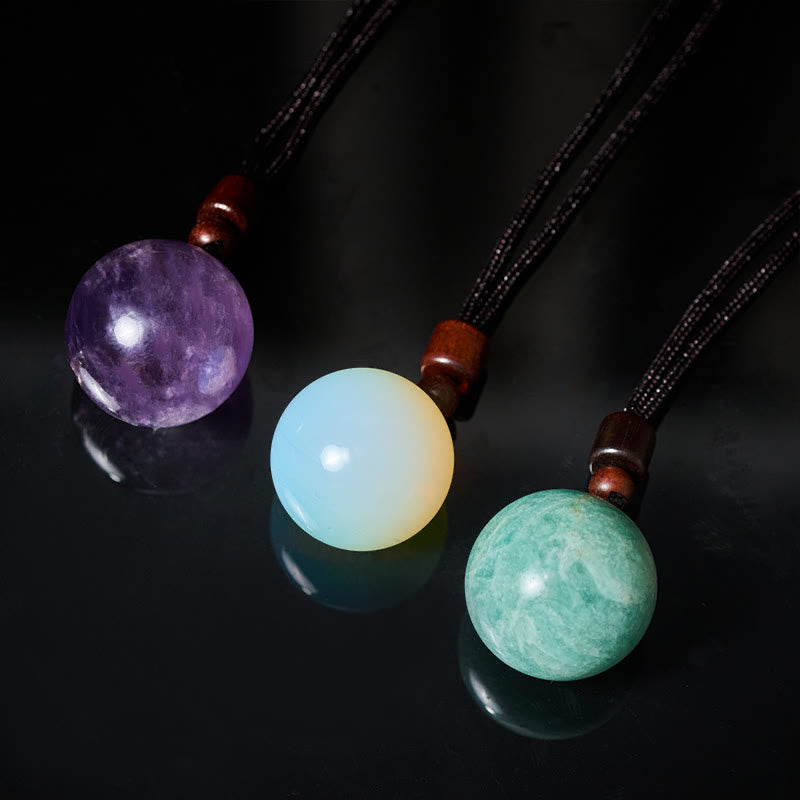 Buddha Stones Collier pendentif de protection en cristal blanc, cristal rose, œil de tigre et quartz fumé - image 38