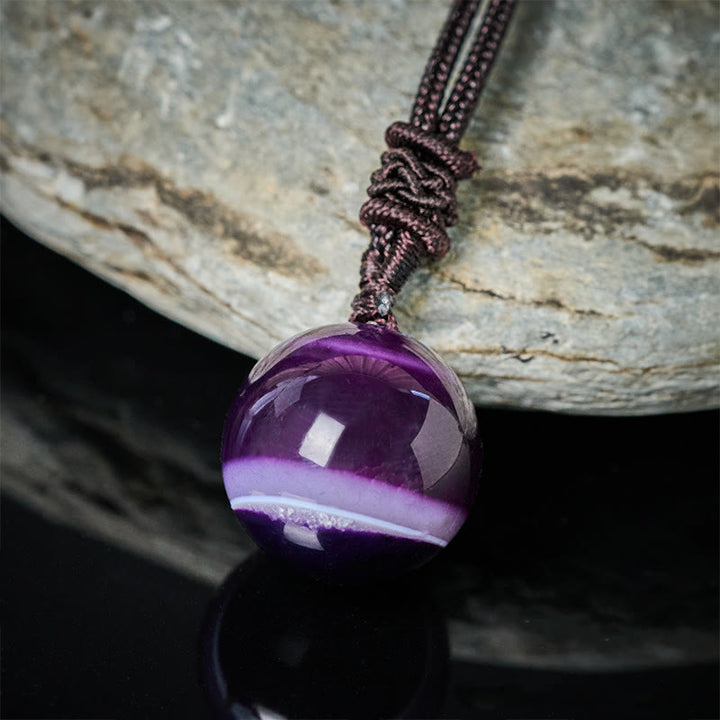 Buddha Stones Collier pendentif équilibre en améthyste, agate jaune, agate variée, cristal rose, lazurite, lapis-lazuli - image 12