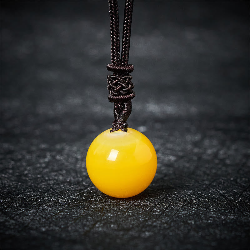 Buddha Stones Collier pendentif équilibre en améthyste, agate jaune, agate variée, cristal rose, lazurite, lapis-lazuli - Agate jaune - image 3