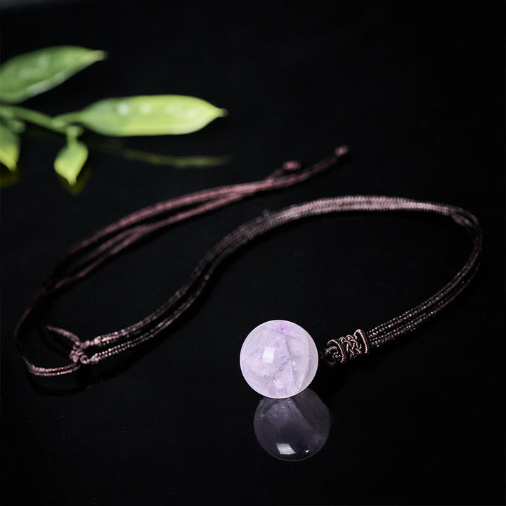 Buddha Stones Collier pendentif équilibre en améthyste, agate jaune, agate variée, cristal rose, lazurite, lapis-lazuli - image 2