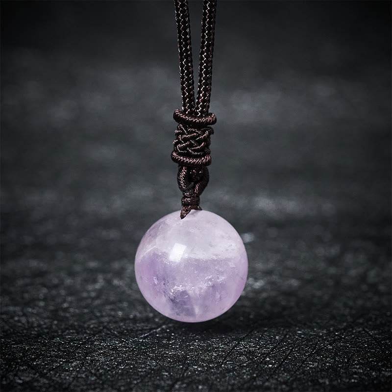 Buddha Stones Collier pendentif équilibre en améthyste, agate jaune, agate variée, cristal rose, lazurite, lapis-lazuli - Améthyste - image 0
