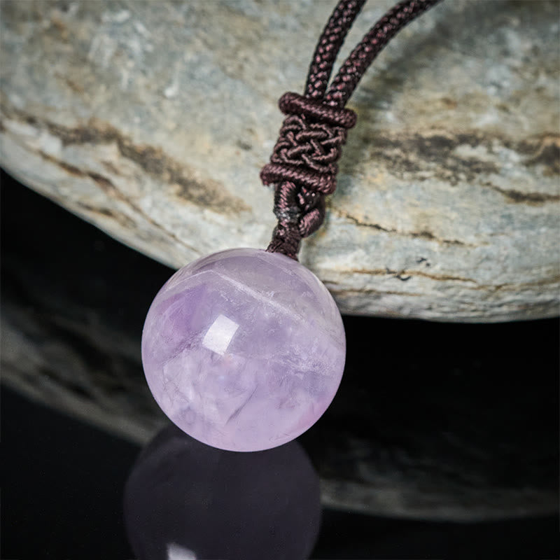 Buddha Stones Collier pendentif équilibre en améthyste, agate jaune, agate variée, cristal rose, lazurite, lapis-lazuli - image 1