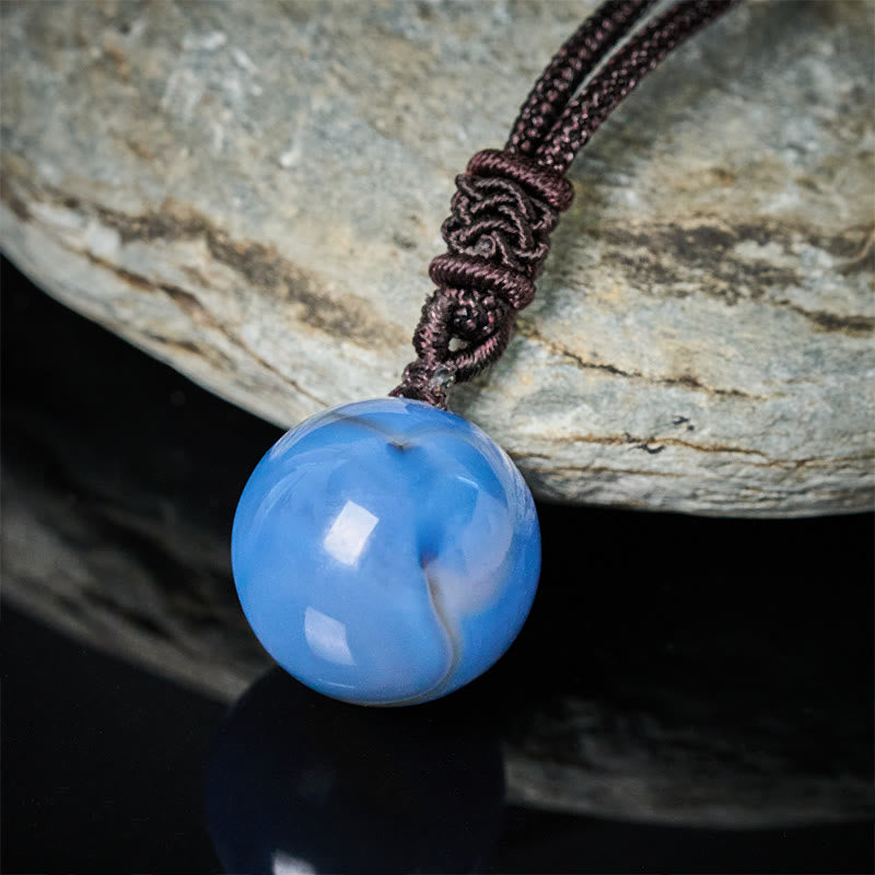 Buddha Stones Collier pendentif équilibre en améthyste, agate jaune, agate variée, cristal rose, lazurite, lapis-lazuli - image 16