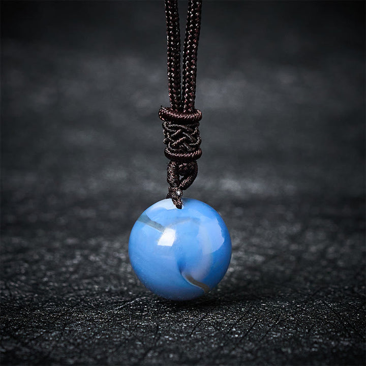 Buddha Stones Collier pendentif équilibre en améthyste, agate jaune, agate variée, cristal rose, lazurite, lapis-lazuli - Agate bleue - image 15