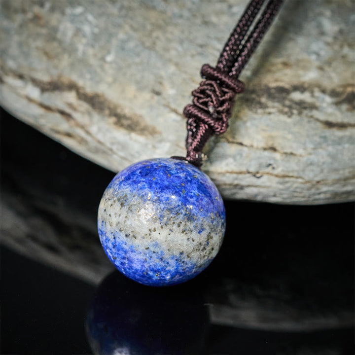 Buddha Stones Collier pendentif équilibre en améthyste, agate jaune, agate variée, cristal rose, lazurite, lapis-lazuli - image 24