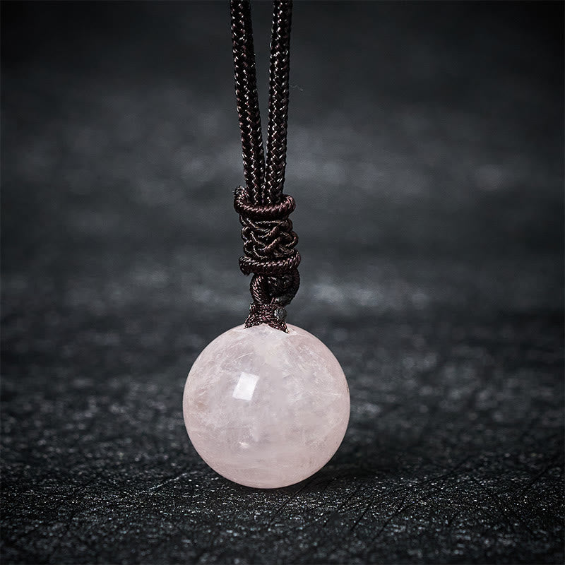 Buddha Stones Collier pendentif équilibre en améthyste, agate jaune, agate variée, cristal rose, lazurite, lapis-lazuli - Cristal rose - image 19