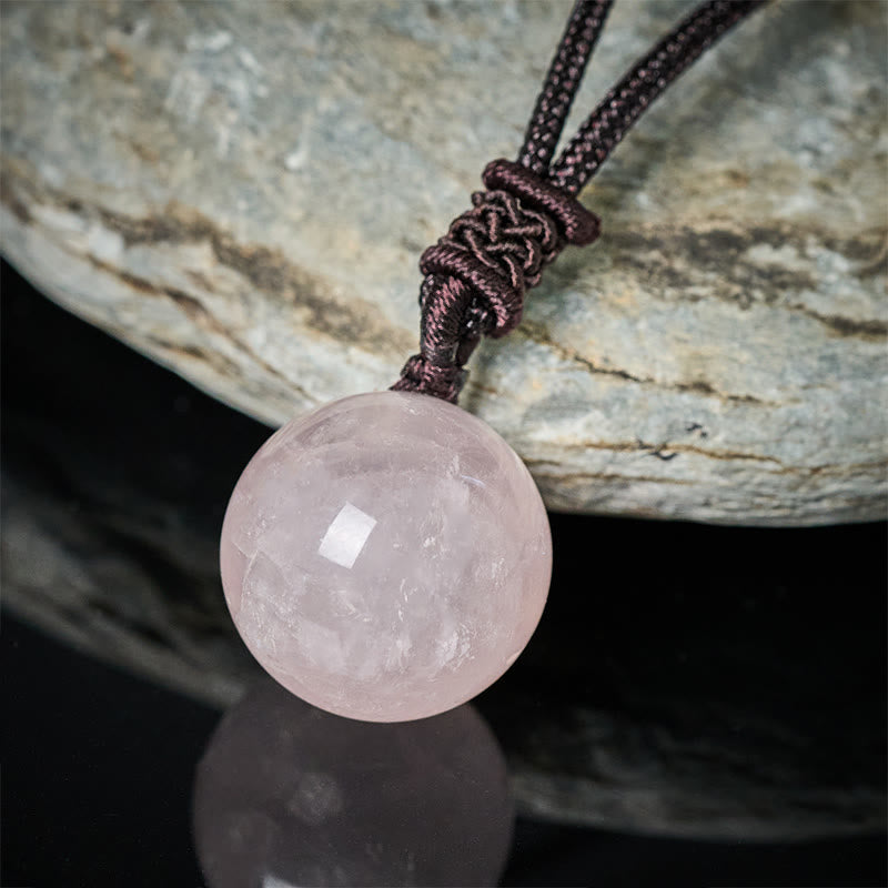 Buddha Stones Collier pendentif équilibre en améthyste, agate jaune, agate variée, cristal rose, lazurite, lapis-lazuli - image 20