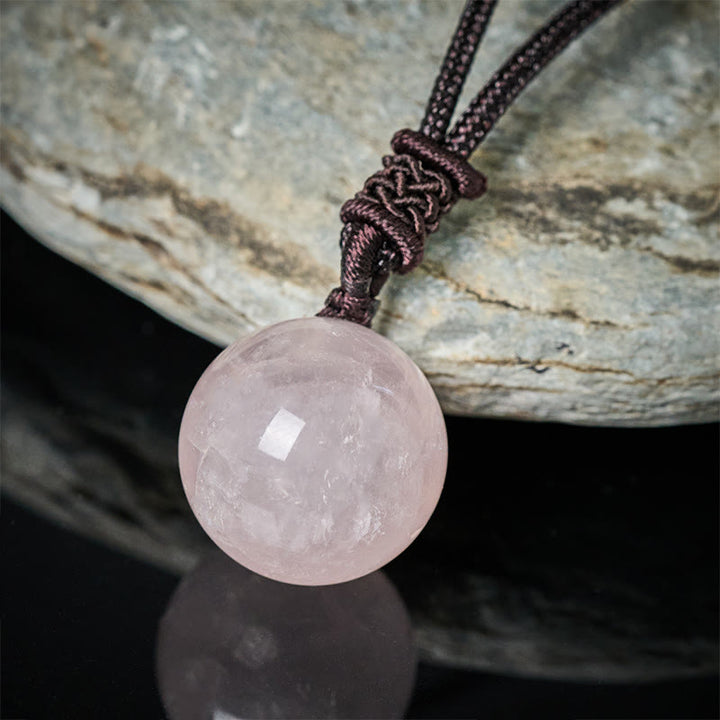 Buddha Stones Collier pendentif équilibre en améthyste, agate jaune, agate variée, cristal rose, lazurite, lapis-lazuli - image 20
