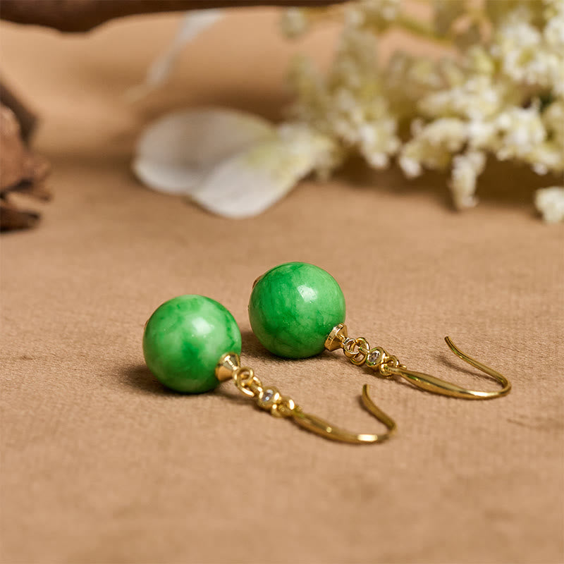 Buddha Stones Boucles d'oreilles Force et Courage en argent sterling 925 et calcédoine verte - image 7
