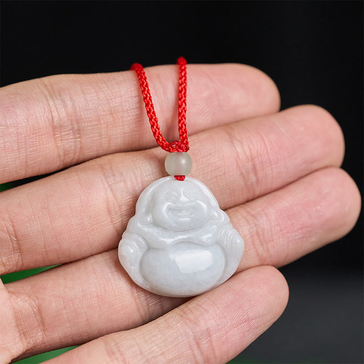 Collier Buddha Stones rieur en jade, symbole de prospérité - image 4