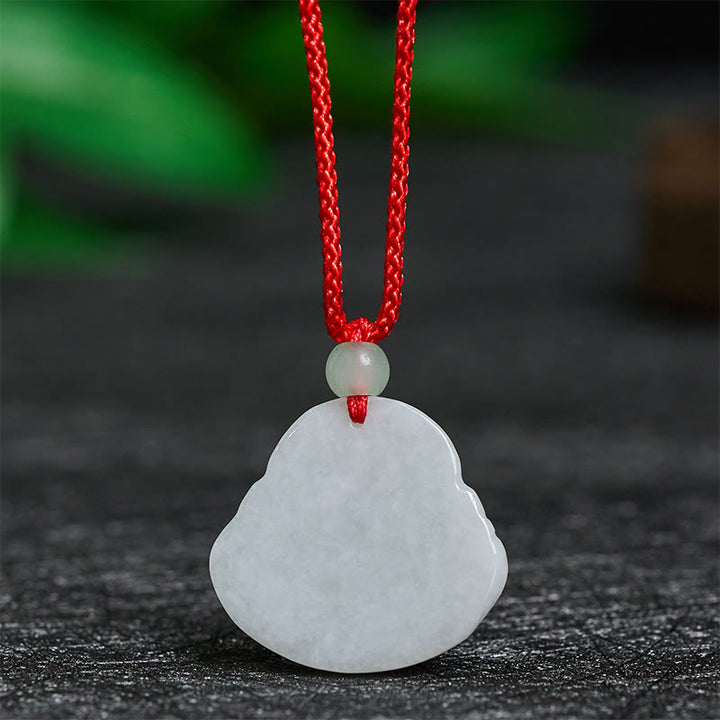 Collier Buddha Stones rieur en jade, symbole de prospérité - image 3