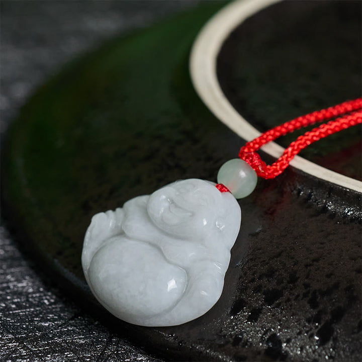 Collier Buddha Stones rieur en jade, symbole de prospérité - image 2