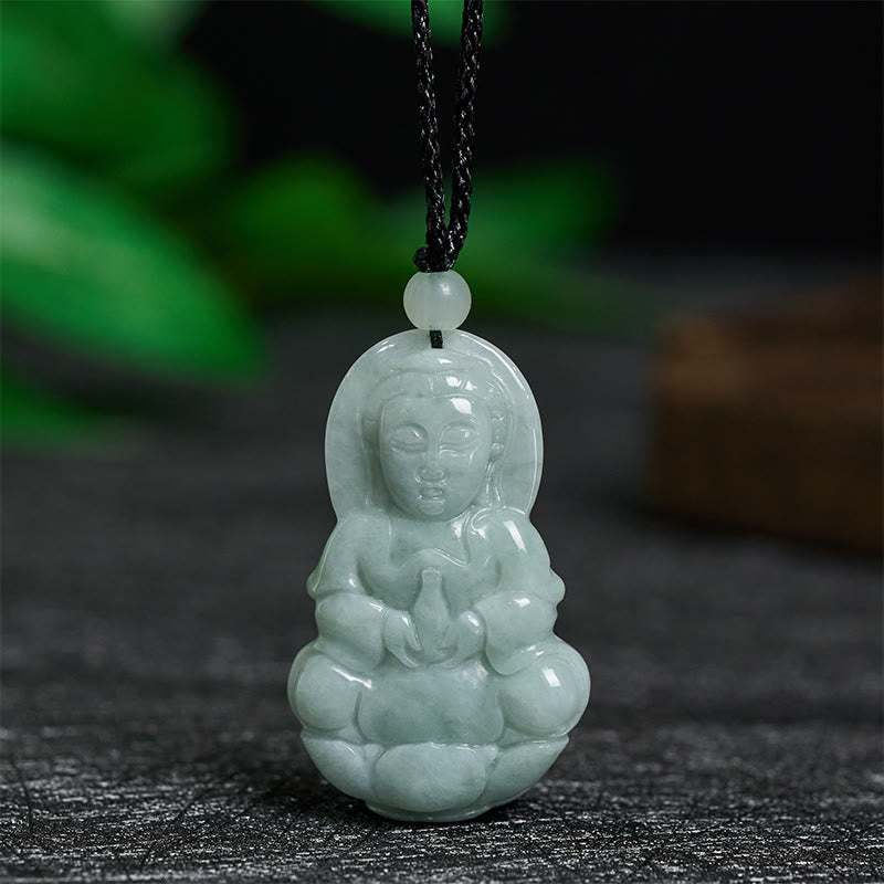 Buddha Stones Pendentif collier harmonie Jade Kwan Yin Avalokitesvara - Jade Avalokitesvara - image 0
