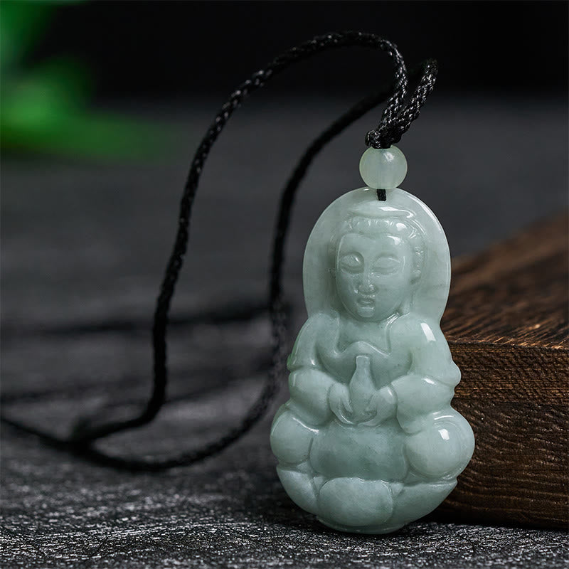 Buddha Stones Pendentif collier harmonie Jade Kwan Yin Avalokitesvara - image 1
