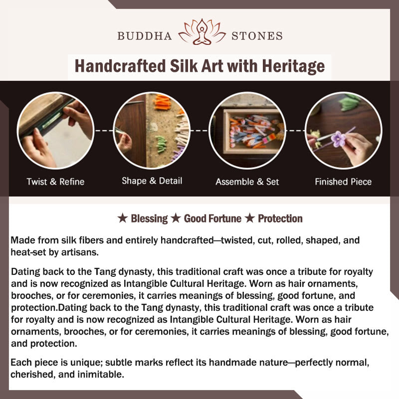 Buddha Stones Épingle à cheveux en bois d'ébène et fleur de velours - image 1