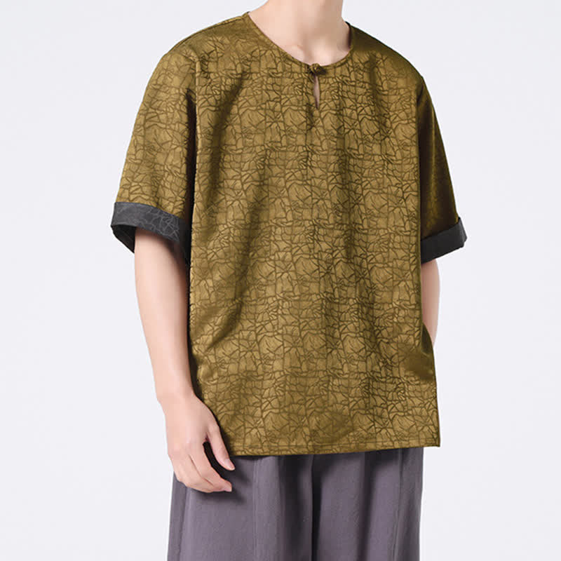 Buddha Stones T-shirt homme à manches courtes, motif nuageux rétro craquelé, estival - image 7