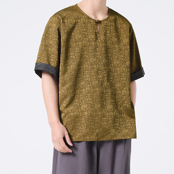 Buddha Stones T-shirt homme à manches courtes, motif nuageux rétro craquelé, estival - image 7