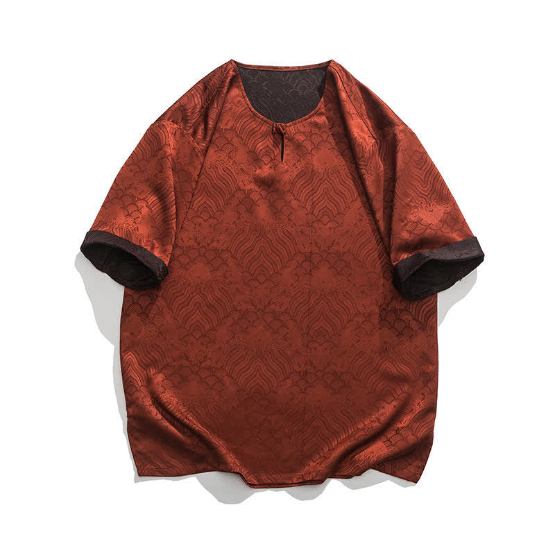 Buddha Stones T-shirt homme à manches courtes, motif nuageux rétro craquelé, estival - FireBrick - US/UK/AU46，EU56 (5XL) - image 24
