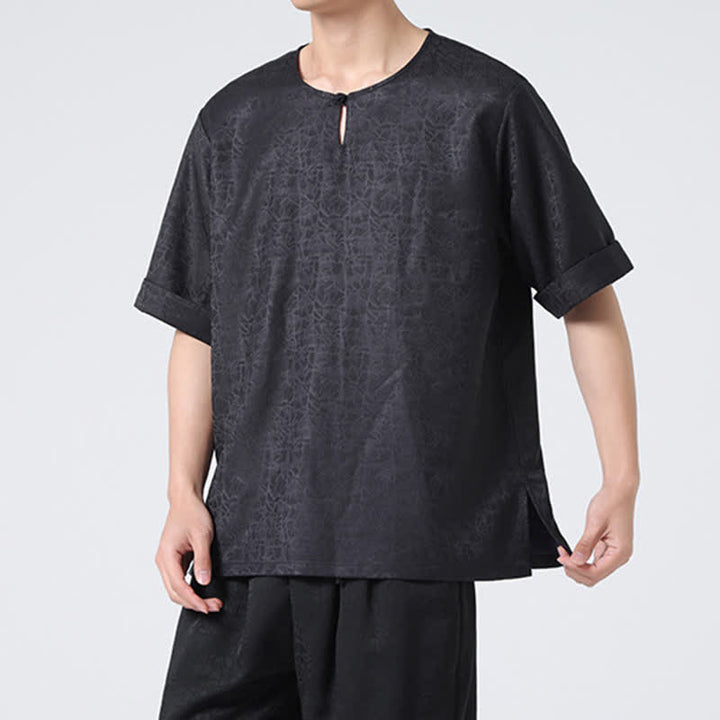 Buddha Stones T-shirt homme à manches courtes, motif nuageux rétro craquelé, estival - image 32