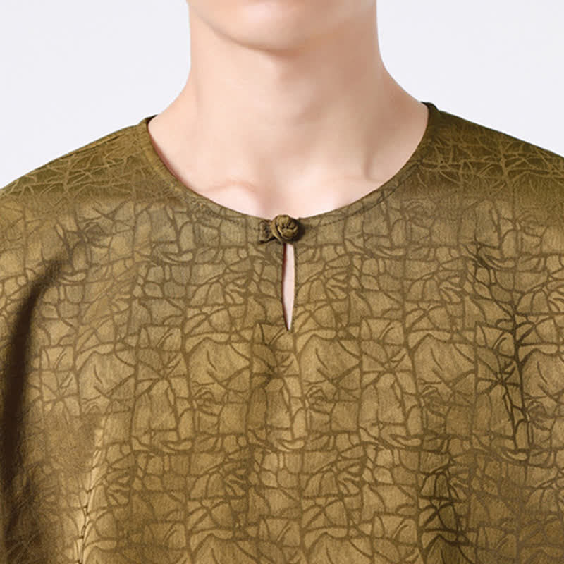 Buddha Stones T-shirt homme à manches courtes, motif nuageux rétro craquelé, estival - image 9